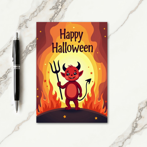 Happy Halloween Red Creature Card