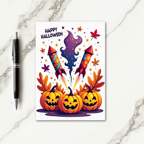 Happy Halloween Rockets Card