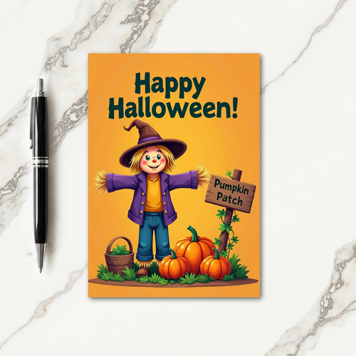 Happy Halloween Scarecrow Card