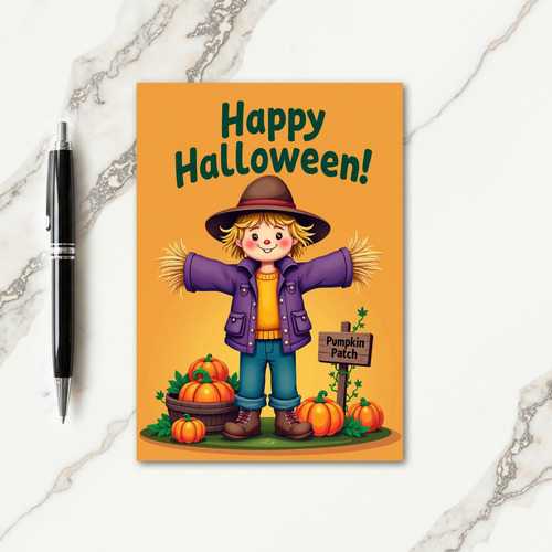 Happy Halloween Scarecrow Fun Card