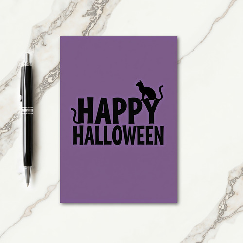 Happy Halloween Shadow Cat Card