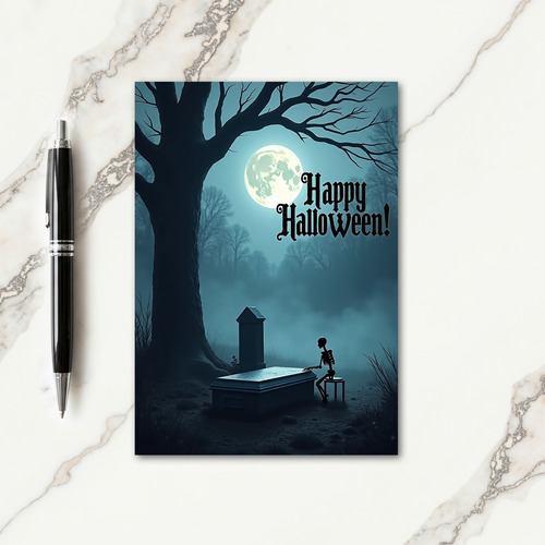 Happy Halloween Skeleton Card