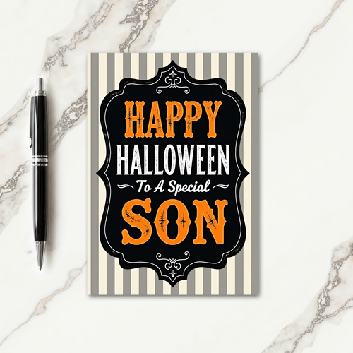 Happy Halloween Son Plaque Card