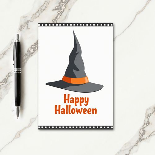 Happy Halloween Sorcerers Hat Card