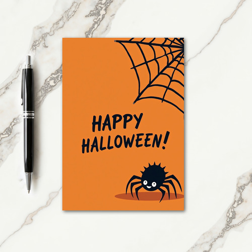 Happy Halloween Spider Web Card