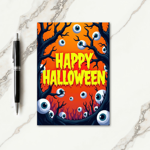 Happy Halloween Spooky Eyes Card