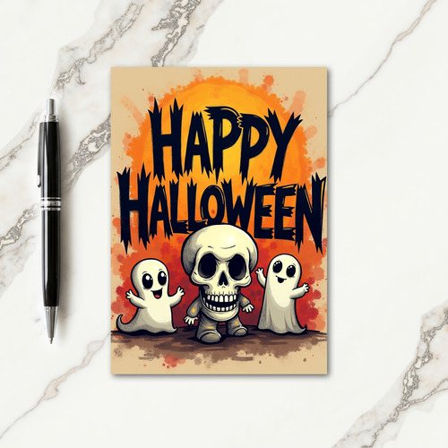 Happy Halloween Spooky Friends Card