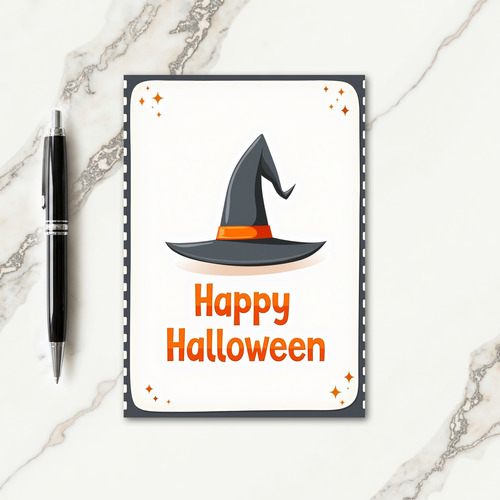 Happy Halloween Spooky Hat Card