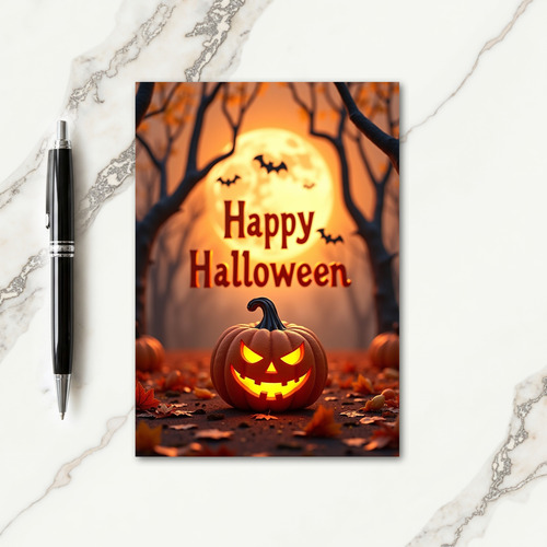 Happy Halloween Spooky Scene Card