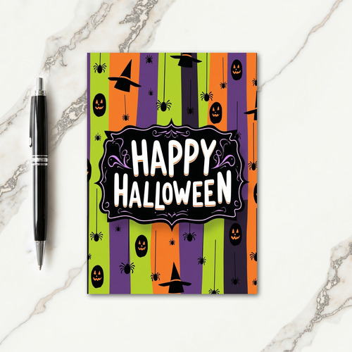 Happy Halloween Spooky Stripe Card