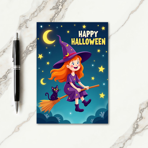 Happy Halloween Starry Night Card