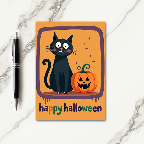 Happy Halloween Starry Scene Card