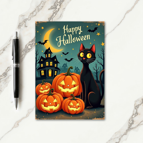Happy Halloween Stars Card