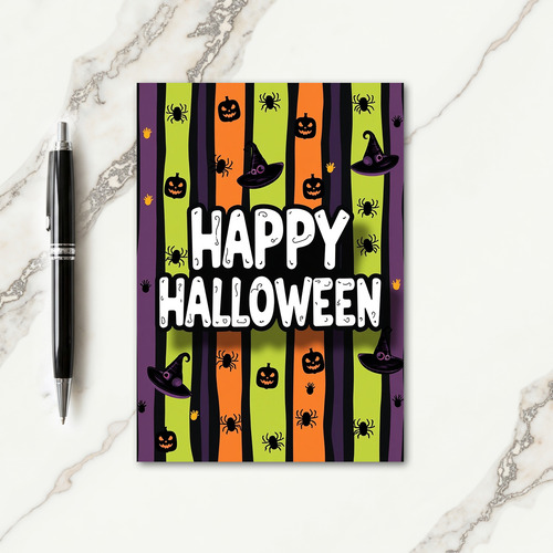 Happy Halloween Stripes Card