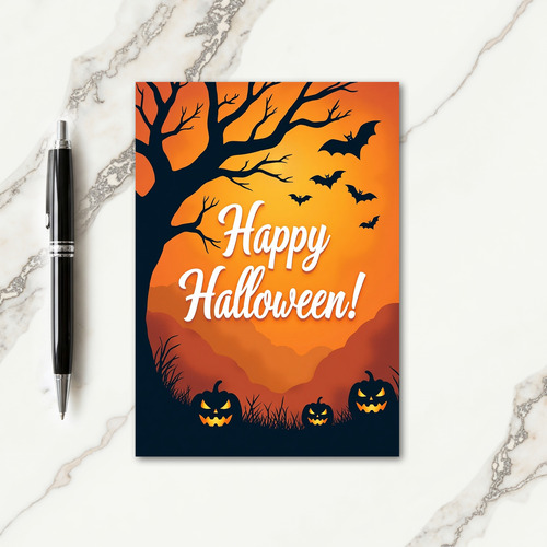 Happy Halloween Sunset Card