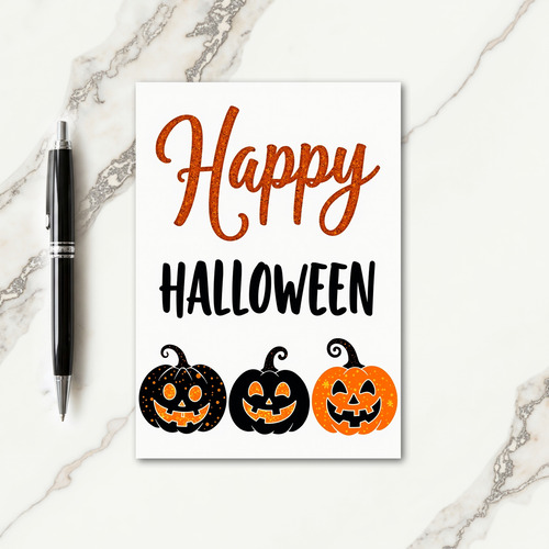 Happy Halloween Trio Faces Card