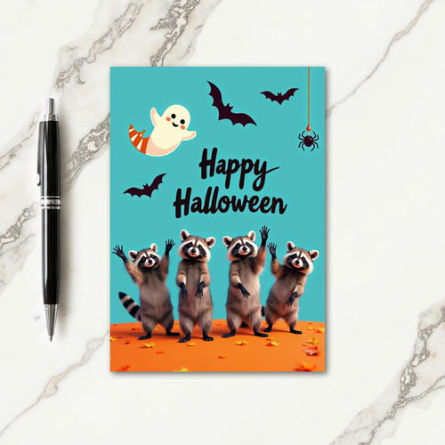 Happy Halloween Waving Critters Card