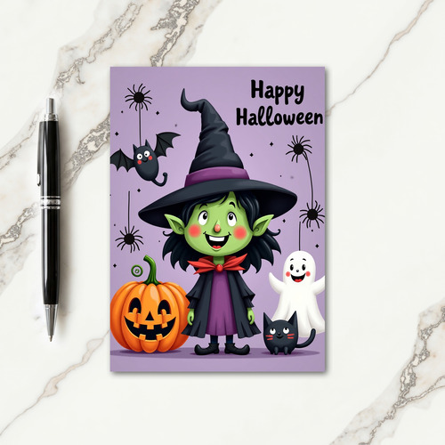 Happy Halloween Witch Card