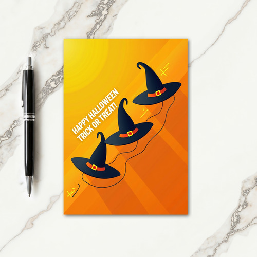 Happy Halloween Witches Hats Card