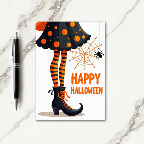 Happy Halloween Witchs Boot Card