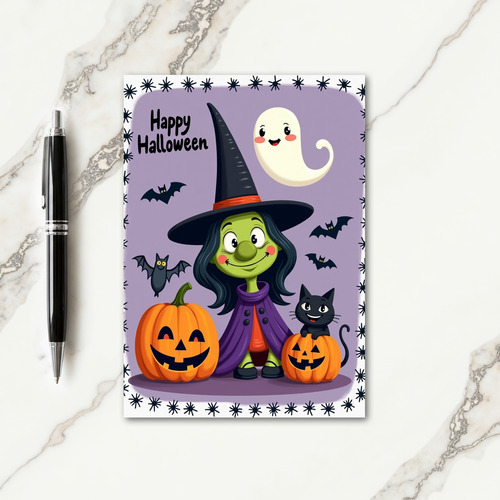 Happy Halloween Witchs Greeting Card