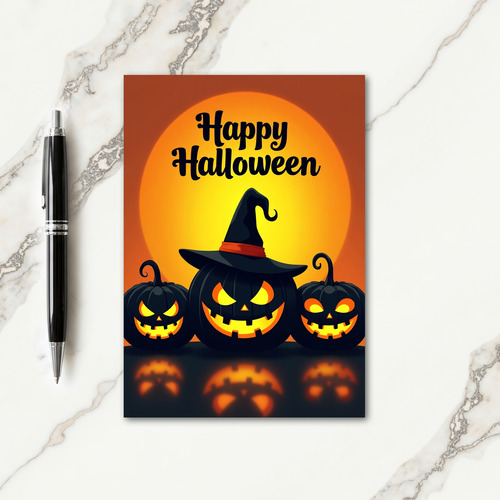 Happy Halloween Witchs Hat Card