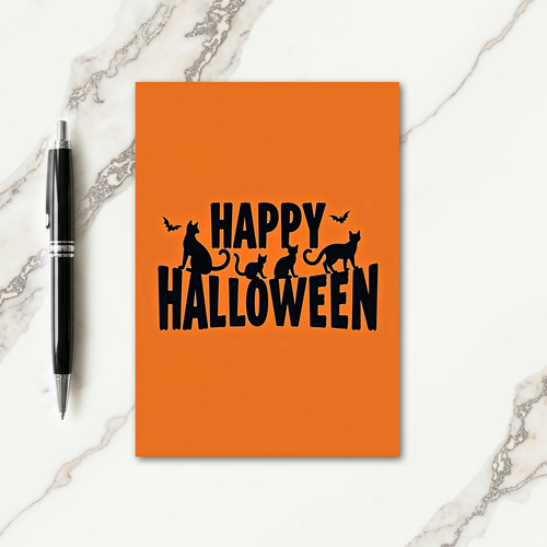 Happy Halloween With Cats Card thumbnail
