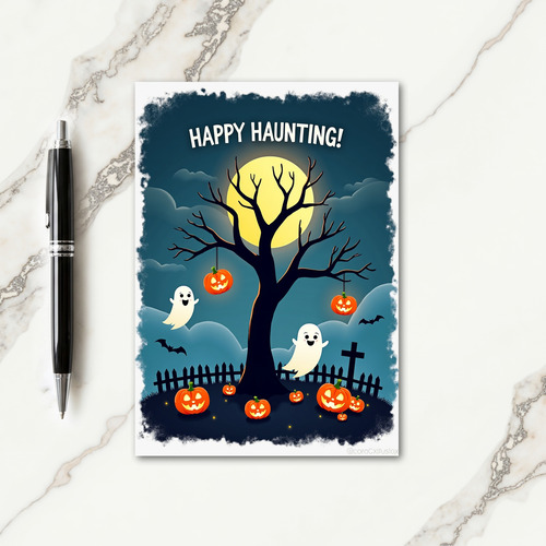 Happy Haunting Moon Card