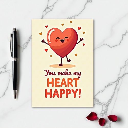 Happy Heart Floating Hearts Card