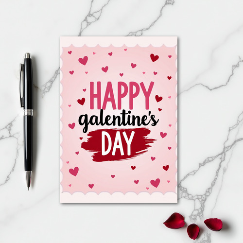 Happy Hearts Scalloped Galentines Card