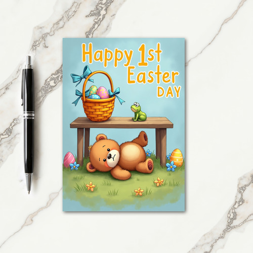 Happy Holiday Bear Plush Card