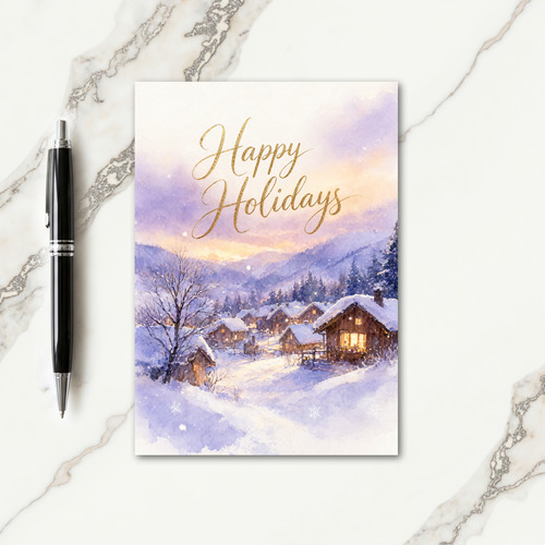 Happy Holidays Cozy Cabins Card