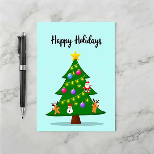 Happy Holidays Decorated Christmas Tree