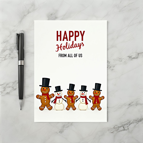 Happy Holidays Gingerbread Snowmen