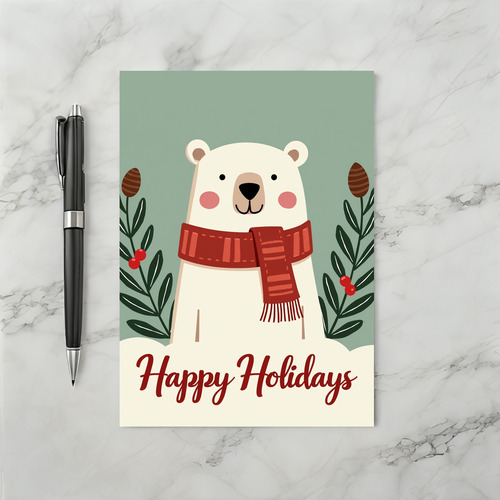 Happy Holidays Polar Bear Card