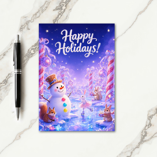 Happy Holidays Winter Friends Card