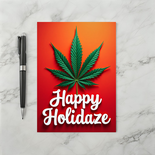 Happy Holidaze Cannabis Leaf Funny Stoner Holiday