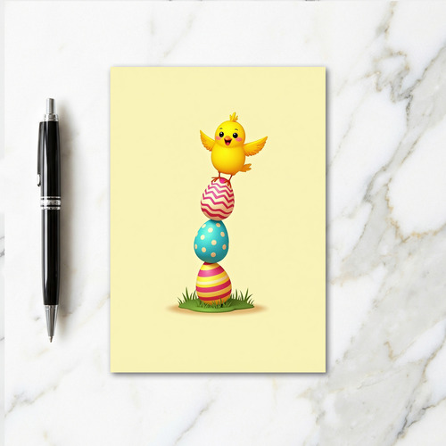 Happy Little Bird Egg Stack Card