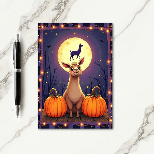 Happy Llama Halloween Card