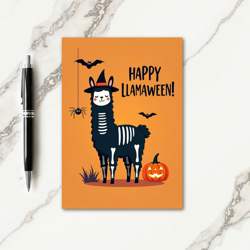 Happy Llamaween Celebration Card