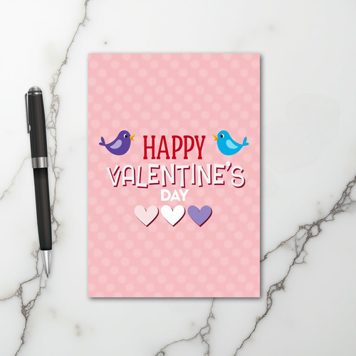 Happy Love Birds Valentines Day Card