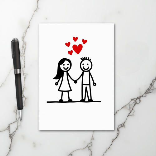 Happy Love Couple Hearts Card