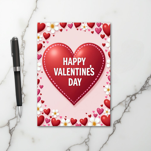 Happy Love Hearts Valentines Day Card