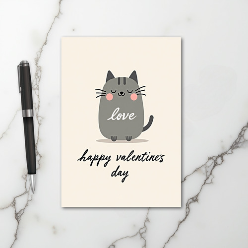 Happy Love Valentines Day Cat Card