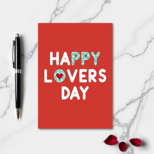 Happy Lovers Day Red Heart Card
