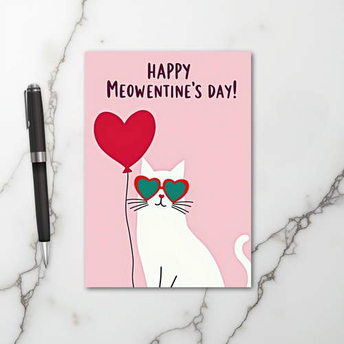 Happy Meowentine Day Cat Card