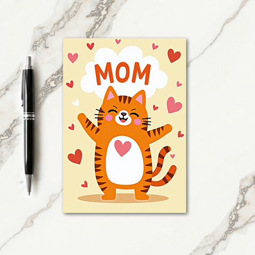 Happy Mom Cat Love Card