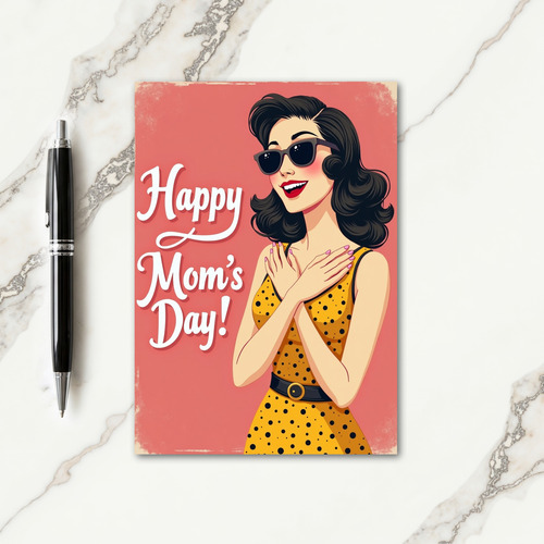 Happy Moms Day Retro Style Card