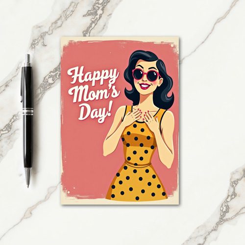Happy Moms Day Vintage Style Card