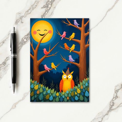 Happy Moon Party Owl Card thumbnail